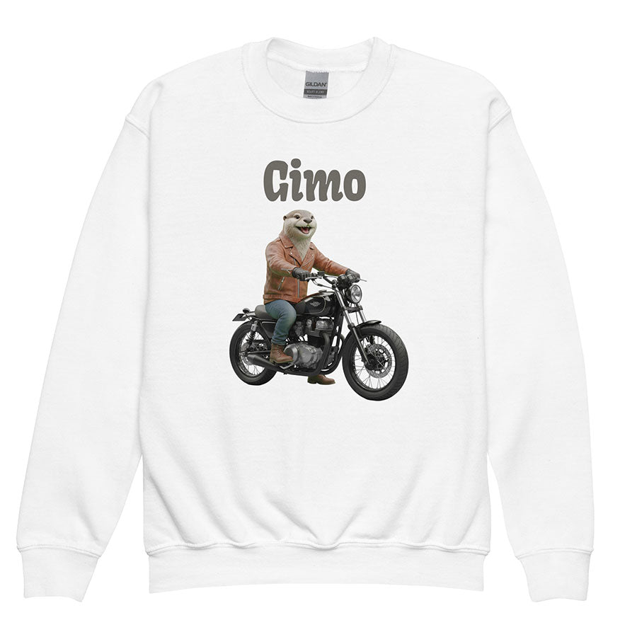 Gimo the Biker Otter - Youth Graphic Crewneck Sweatshirt